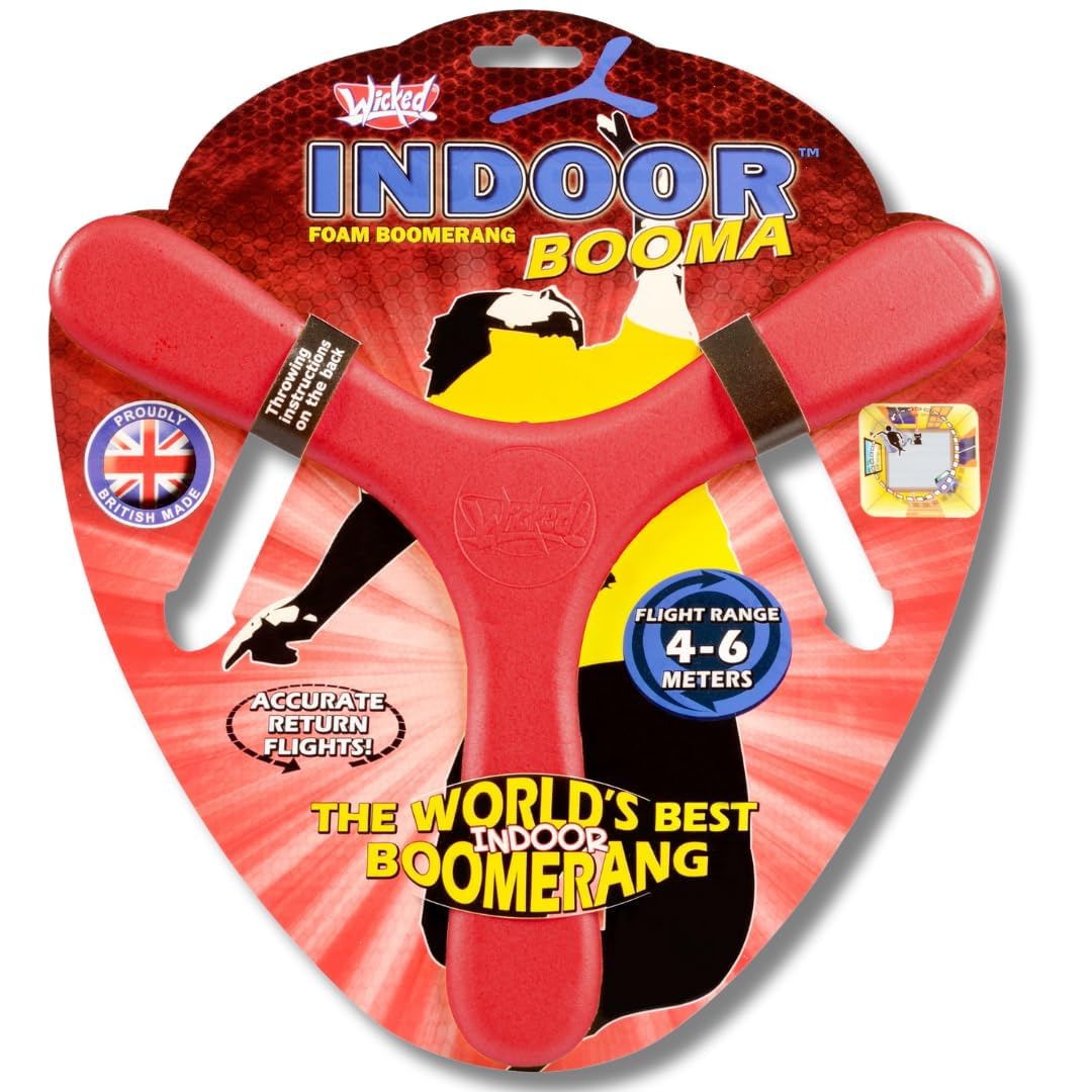 l&j Boomerang Aerodinamico in Polimero Ultraresistente – Ritorno Preciso, Lungo Raggio 15-20 Metri – Leggero, Flessibile, per Esterni, Adatto a Principianti e Esperti, Perfetto per Adulti e Ragazzi