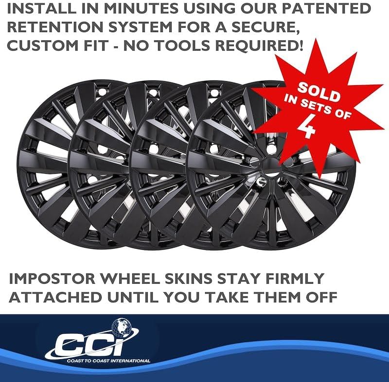 Coast to Coast 20" Black Snap-On Wheel Skins - IMP501BLK Fits Nissan Pathfinder [2022-2024] (Black)