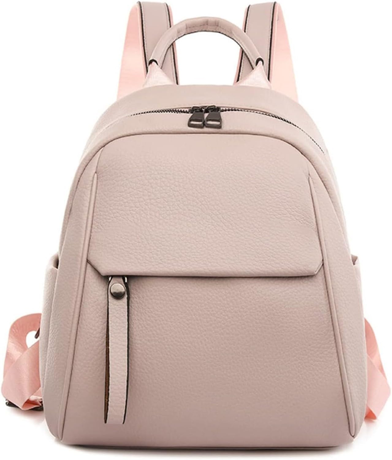 AIEIJJH Women Small Leather Backpack Purse Pu Casual School Bag Book Rucksack for Teenage Girls Daypack Travel Handbag, Light Pink,small