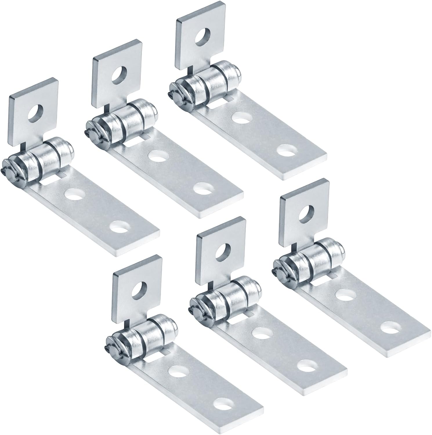 6 Pack 3 Hole Adjustable Hinges, 1-5/8" Strut Channel Bracket Fitting, 7/32" Thick