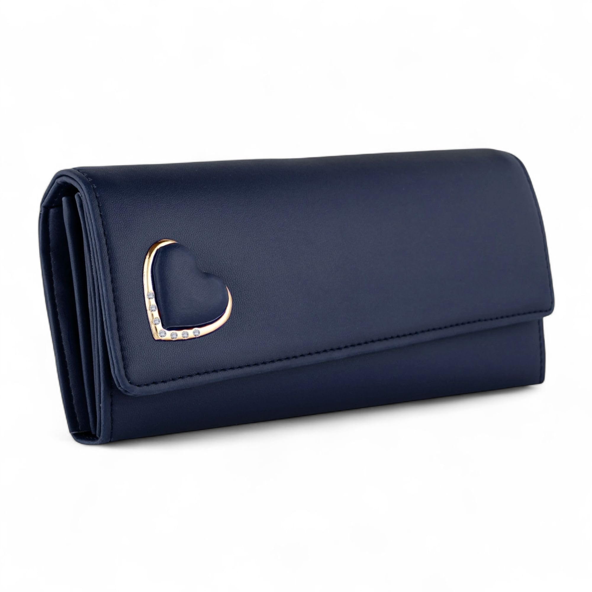 ALSU Women's Hand Wallet Purse Clutch | Phone Pocket | Coin Pocket | 4 Card Slots (Blue)