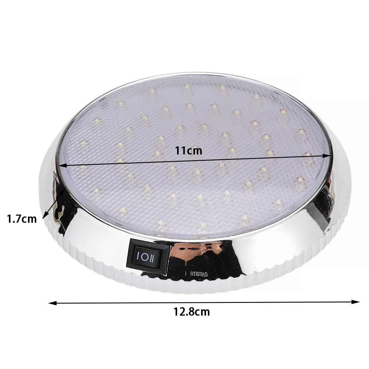 4 luci per interni camper, 12 V, 46 LED, luce a cupola per tettuccio, illuminazione interna per roulotte con interruttore ON/OFF, luci spot per interni per camper, veicoli, rimorchi, barche