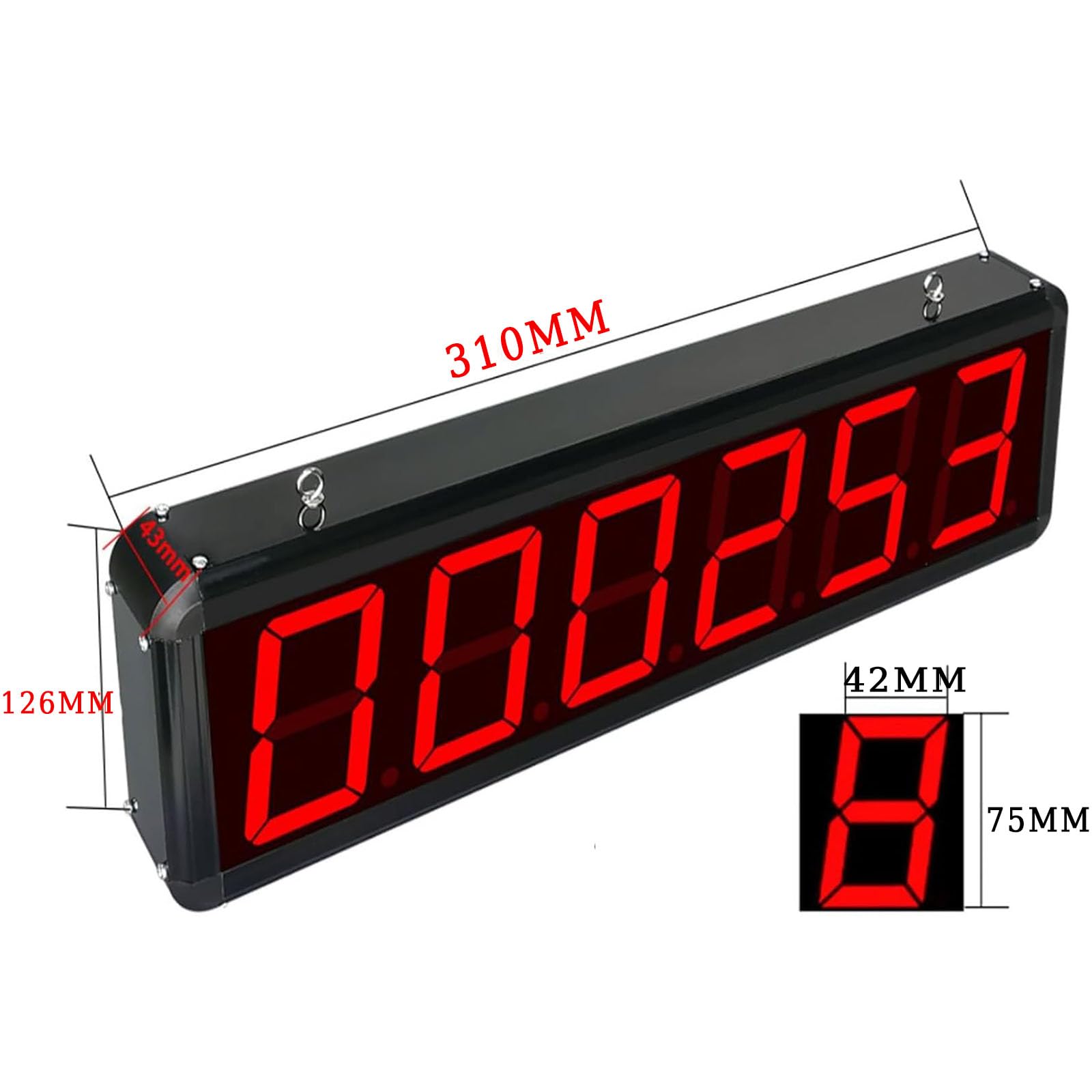 Compteur numérique à 6 chiffres, affichage LED et télécommande, plage de comptage de 0 à 999999 pour convoyeur, ligne de production, comptage de visiteurs