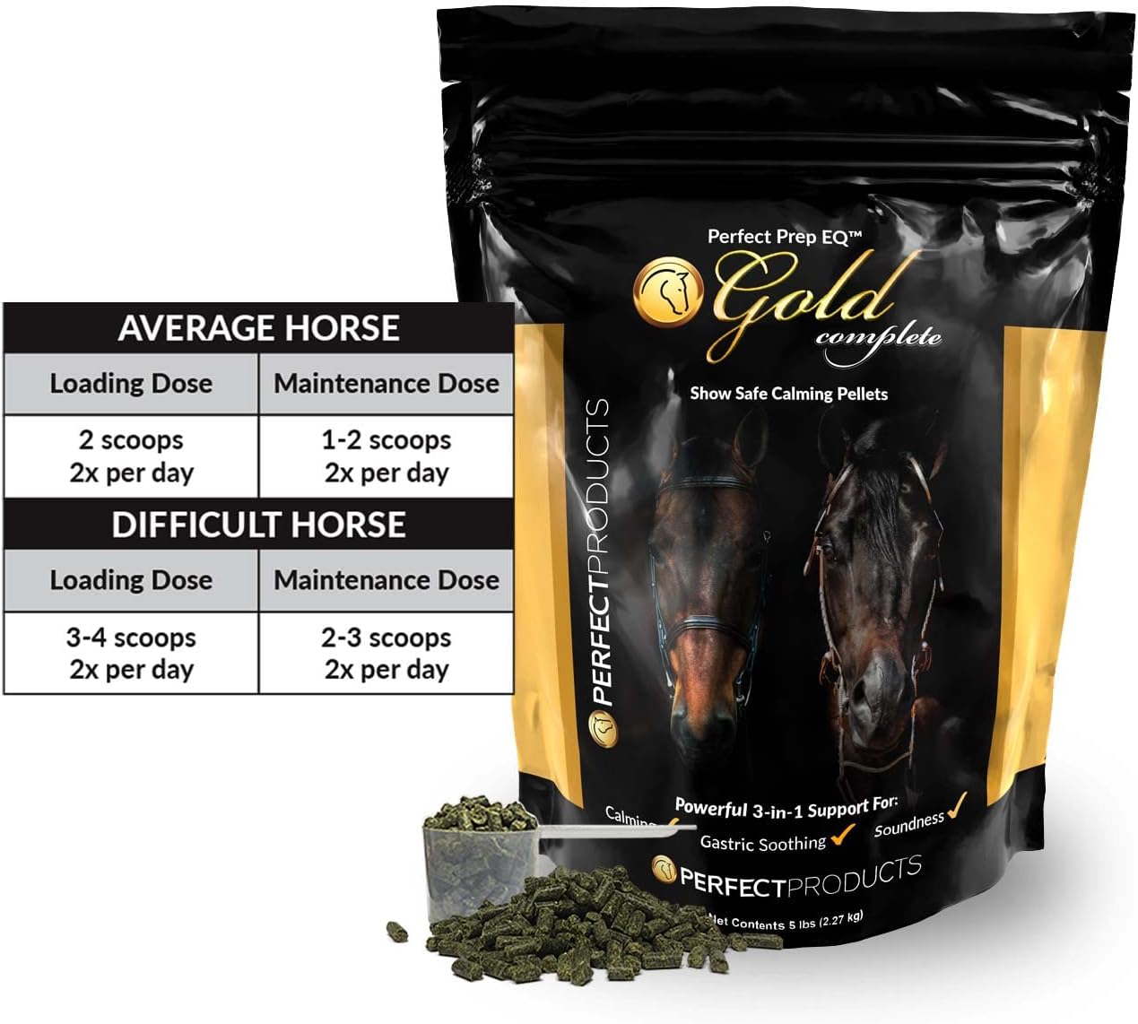 Perfect Prep Prep EQ Gold Pellets 5lb 5LB : Pet Supplies