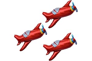 3Pcs Red Extra-Large Airplane Balloon Party Decorations