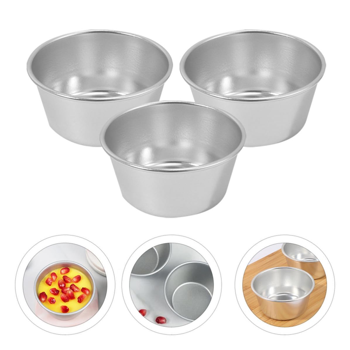 FRCOLOR Kuchenform Hitzebeständig und Stabil mit Antihaftbeschichtung aus Hochkohlenstoffstahl 3 Stück für Backen zu Hause der Bäckerei