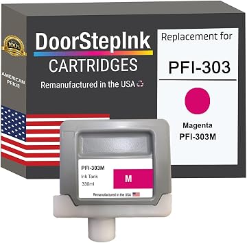 DoorStepInk PFI-303 330ML Magenta Remanufactured Ink Cartridge Replacement for Canon PFI-303 Compatible with Canon iPF810, iPF815, iPF820, iPF825 Standard Yield 1-Pack