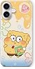 iPhone 17 ile Uyumlu SpongeBob Desenli Şeffaf Telefon Kılıfı
