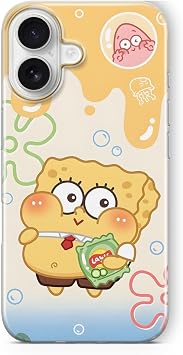 iPhone 17 ile Uyumlu SpongeBob Desenli  effaf Telefon K l f