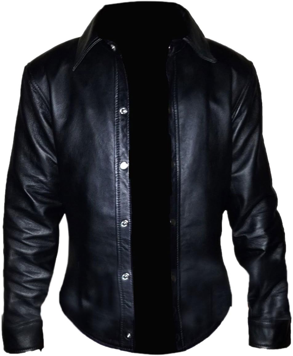 Men Shirt Genuine Sheep Leather Shirt for Men – Handcrafted Luxury – Satin Lining, Durable Stitching