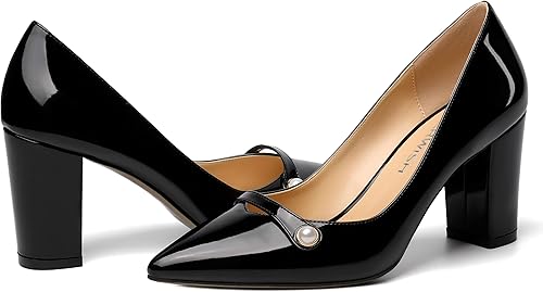 Miniatura 6 de ROSERWISH Zapatos de vestir de tacón alto para mujer, con puntera puntiaguda, de 3.5 pulgadas