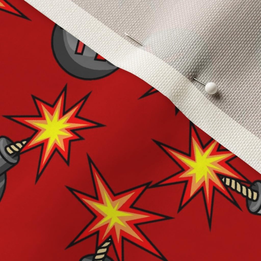 Spoonflower Fabric - Large Red Funny F Bomb Profanity Swear Words Printed on Upholstery Velvet Fabric Fat Quarter - Upholstery Home Decor Bottomweight Apparel