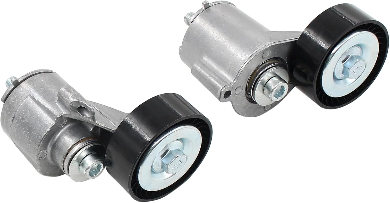 Serpentine Belt and Drive Belt Tensioner with Idler Pulley Upper Lower Assembly for VW Golf 2.5 2010-2014, Jetta 2.5 2006-2010, Rabbit 2.5 2006-2009