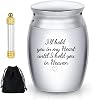 Small Urns for Human Ashes Keepsake - “No Longer By My Side, But Forever In My Heart” Stainless Steel Metal Funeral Urn - Small Cremation Urns - Pet Memorial Cremation Urns for Dogs and Cats Ashes