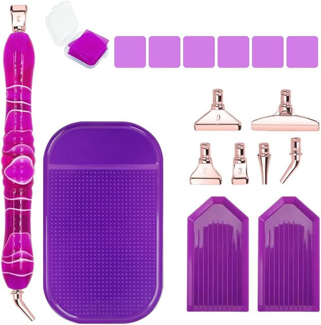 17 Pcs Diamond Paint Pen Kits, SENHAI Spiral Diamond Art Pens Stainless Tips Personalized 5D Diamond Paint Accessories Tools for DIY Painting Crafts