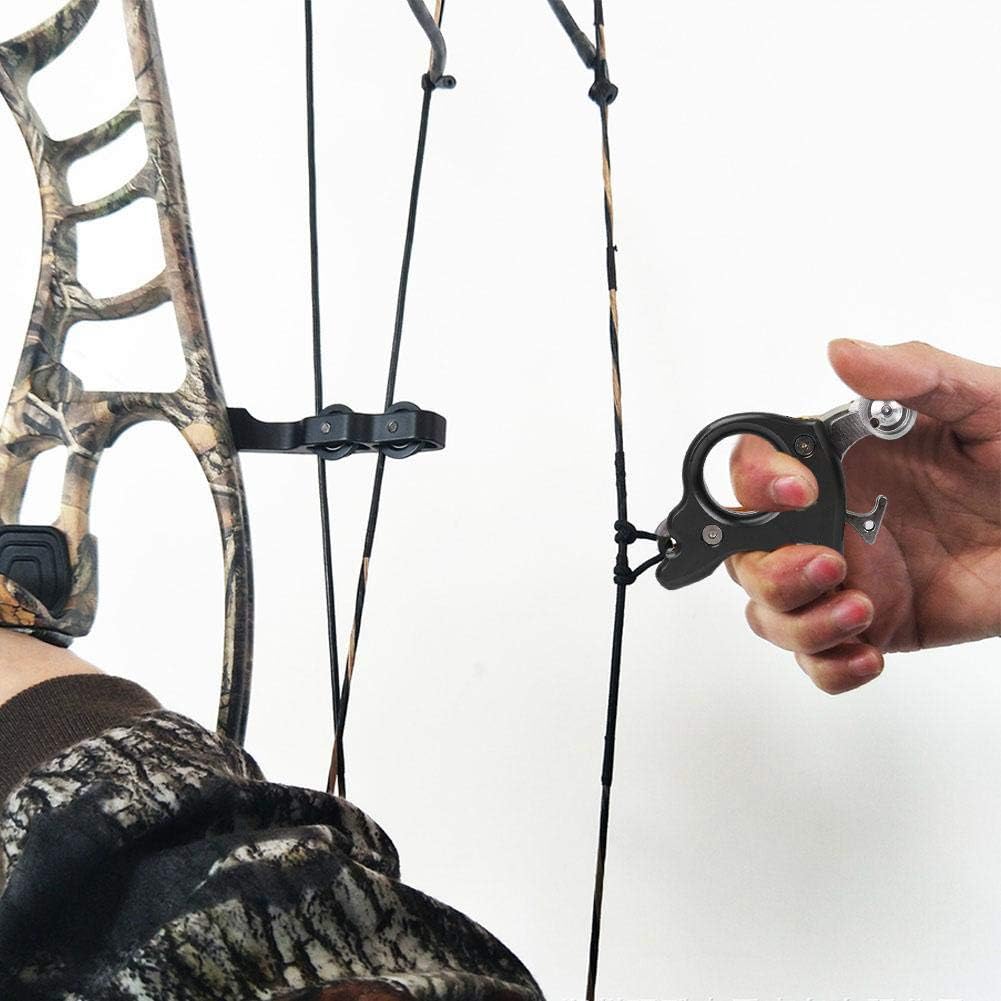VGEBY1 Archery Thumb Trigger, 3 Finger Archery Release Aid Grip Archery Thumb Caliper Bows Shooting Tool Accessory(Black)