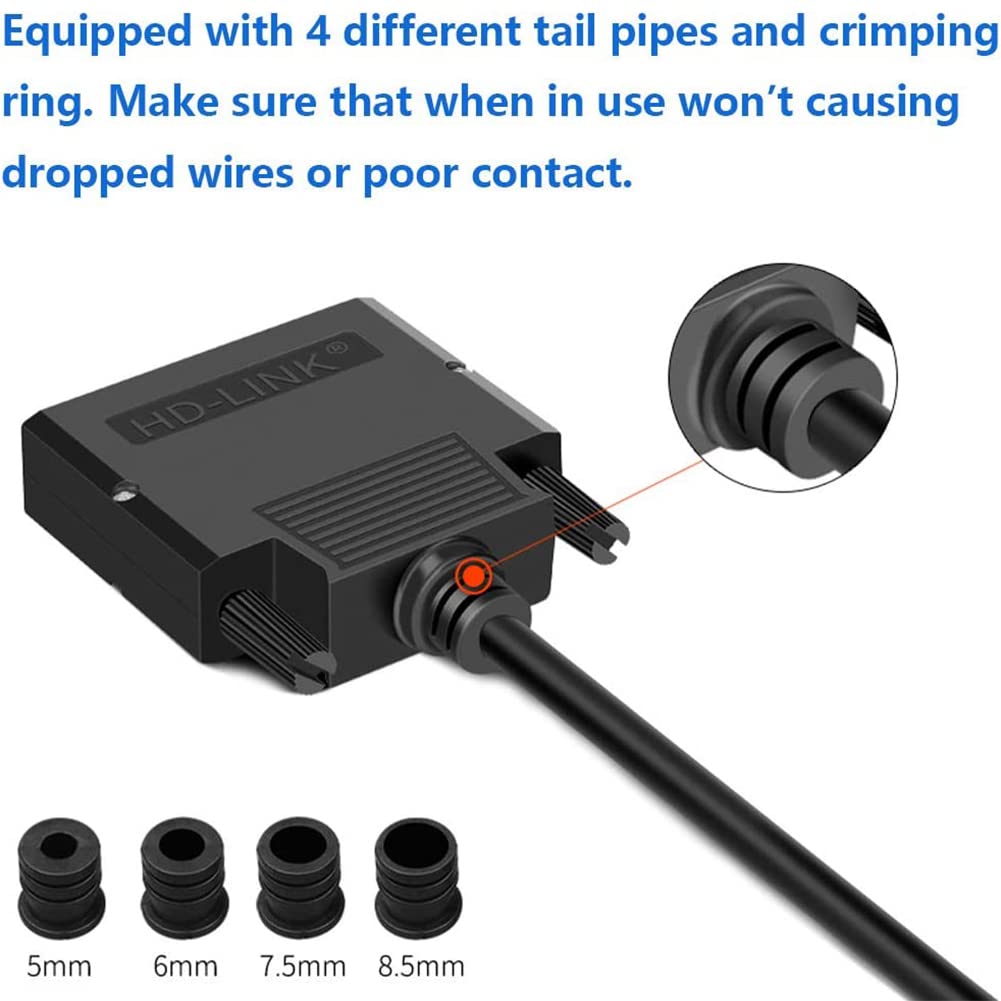 PENGLIN DB25 Connecteur Mâle sans Soudure, Adaptateur série RS232 D-SUB 25 Broches avec boîtier