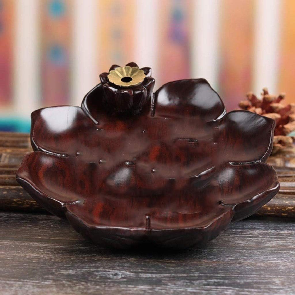 GSDFVIYT ウッド香炉セラミック香炉逆流線香立て滝香炉、ロータスアロマオーナメントクリエイティブホームデコレーション