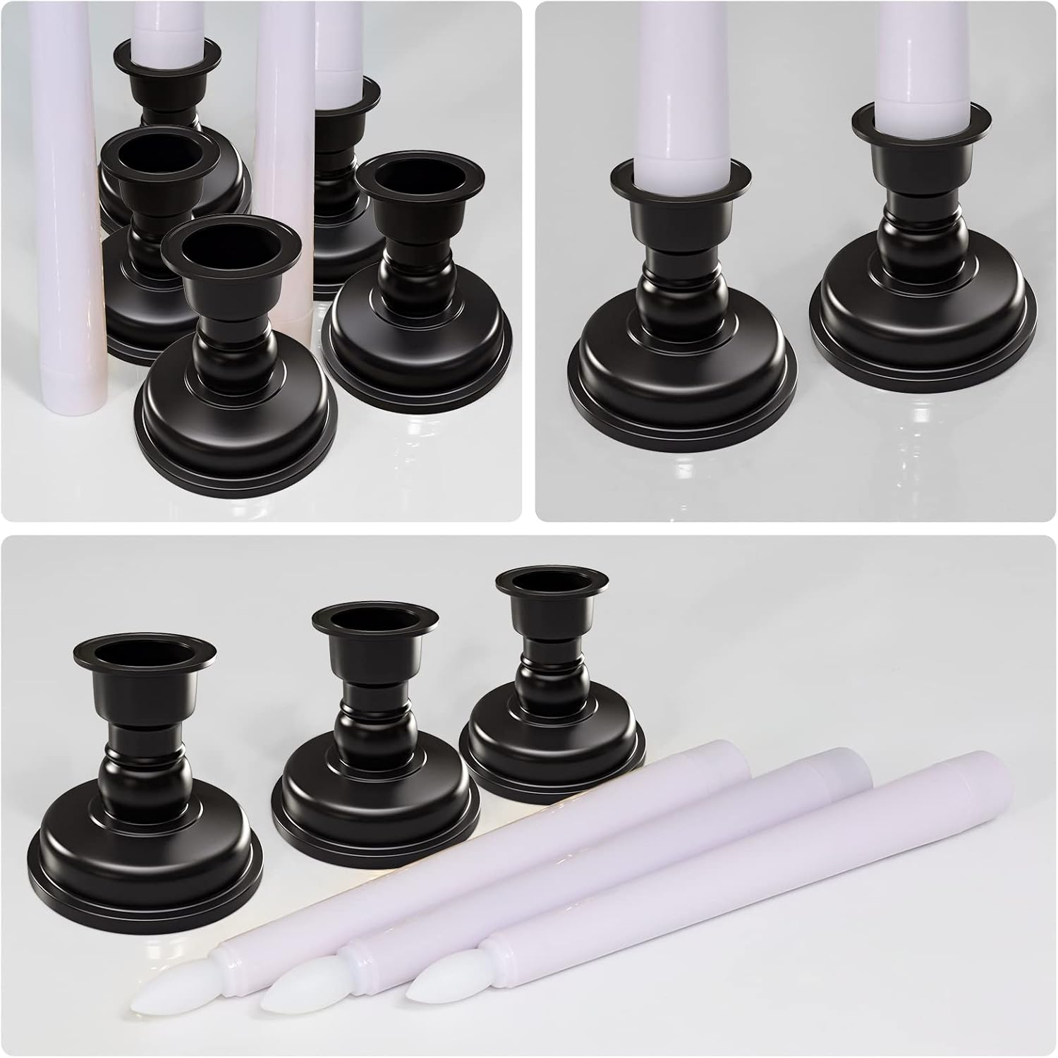 Buy LED Taper Candles with Timers, PChero 6 Pack Flameless Battery
