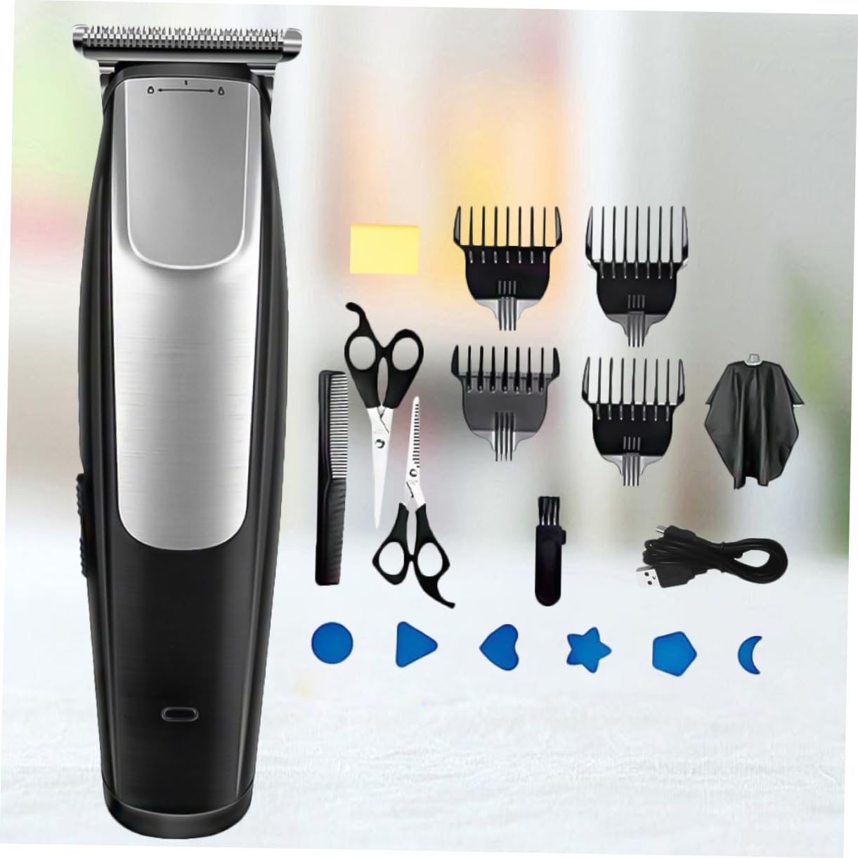 Baluue Tagliacapelli Elettrico Ricaricabile USB in Plastica Pettini Intercambiabili per Barber Professionale e Taglio Chioma Uomo