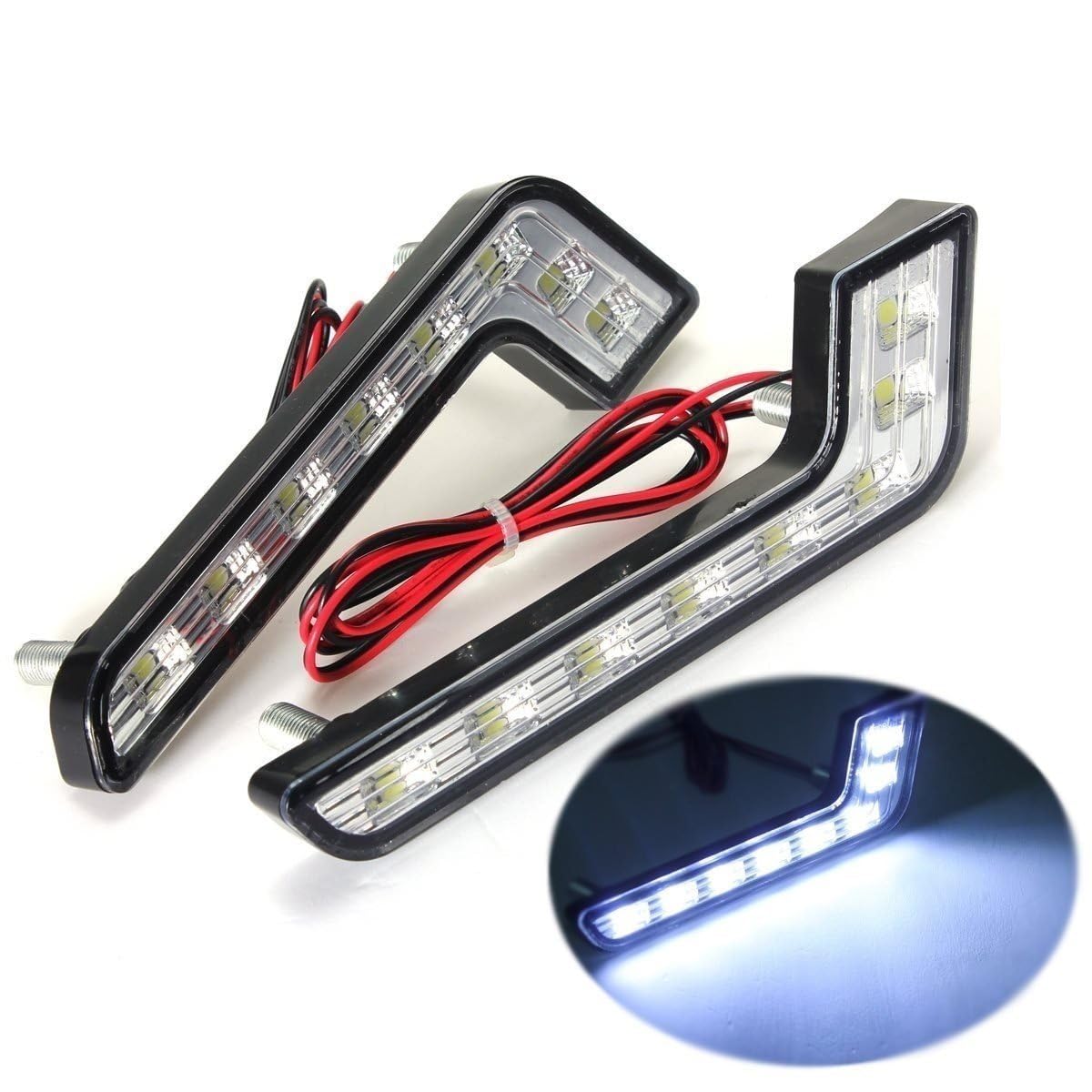 KATUR 12V Bianco DRL Luci Diurne Fendinebbia Anteriori, 2 Pezzi