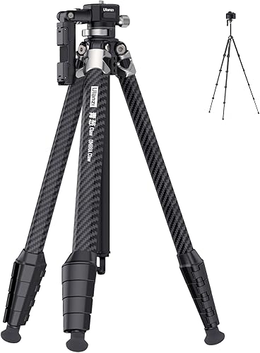 ULANZI TT08 Trípode de cámara de fibra de carbono con garra Montaje de cámara DSLR de liberación rápida Cabeza de bola panorámica de 360  con