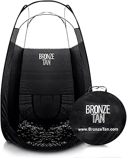 Pop Up Spray Tan Tent for Professionals - Waterproof Booth With Portable Carrying Case for Spray Tan Salons - Self Tanning Black by Bronze Tan