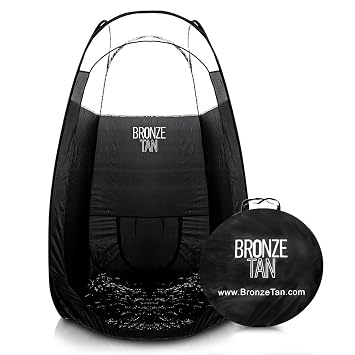 Pop Up Spray Tan Tent for Professionals - Waterproof Booth With Portable Carrying Case for Spray Tan Salons - Self Tanning Black by Bronze Tan