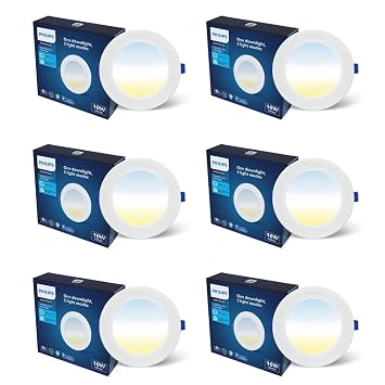 Philips 10W 3in1 AstraGlow Round LED Panel Light | Slim Surface Panel with High Brightness & Energy Efficiency | Durable Polycarbonate Body – White Finish | Pack of 6