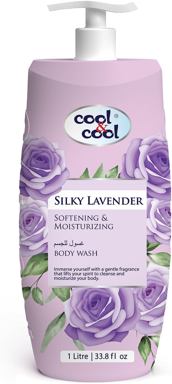 Body Wash Silky Lavender 1 Liter - Anti-Bacterial,Skin-Softening & Moisturizing Liquid