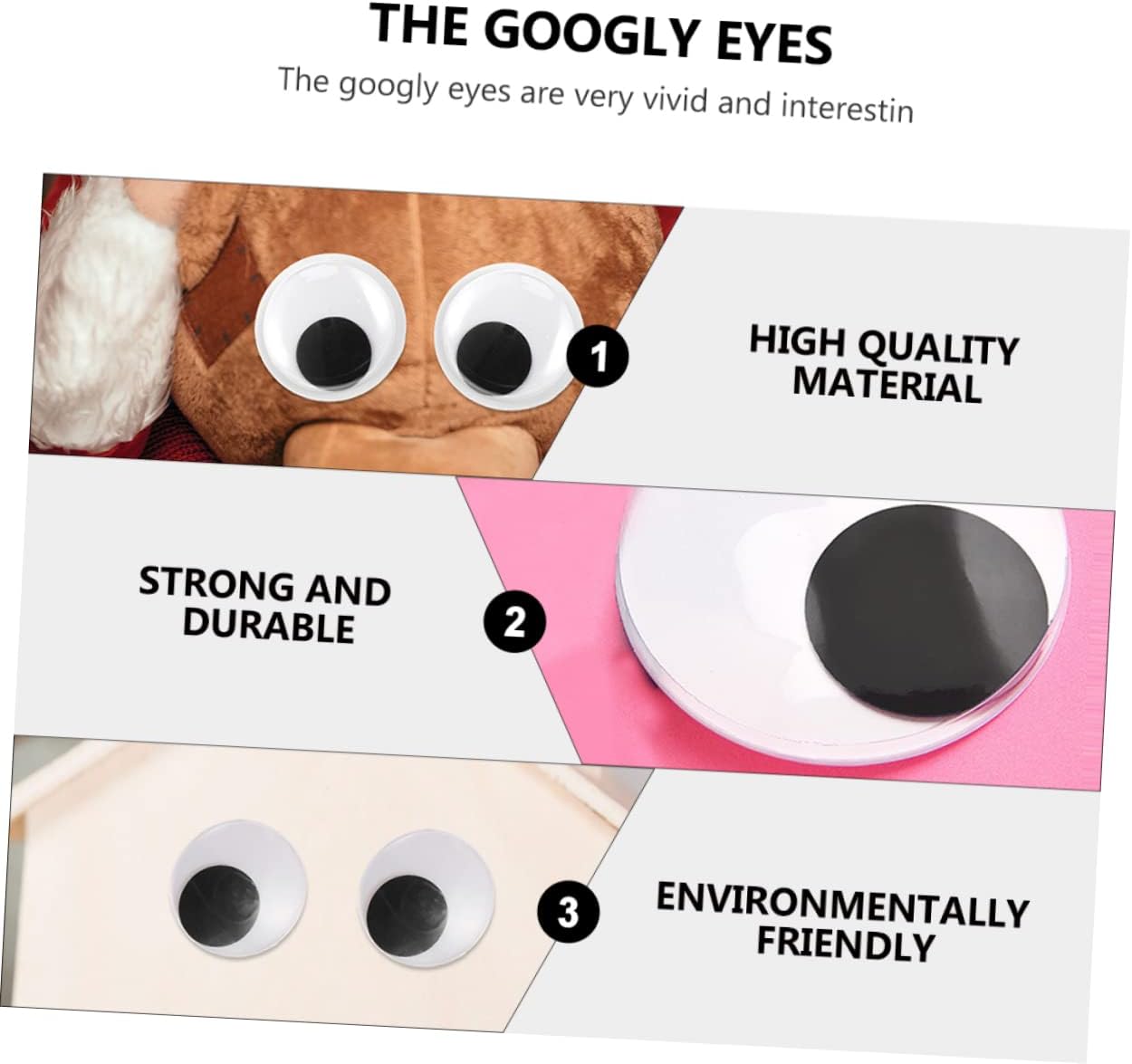 DECORNIJIA 8pcs Creative Eyes for Crafts and Decorations Smooth Movement for Puppet Making Photos