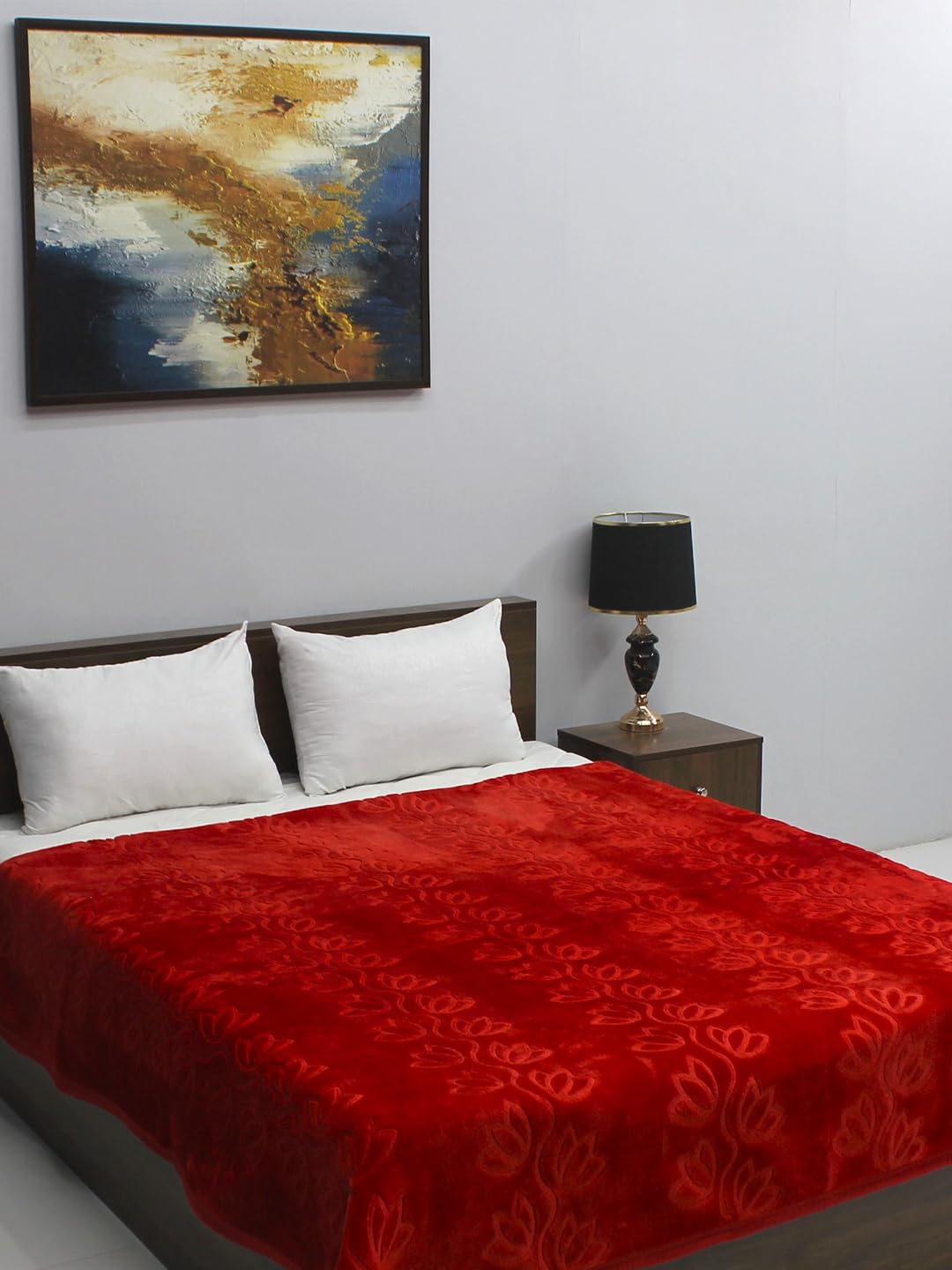 Rubix Home Red Color 270 GSM Mink Blanket Double Bed. Soft Cozy