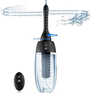 Ducha anal Enema rotatorio automático - 20oz Duchas para hombres y mujeres Limpieza profunda de 360° 5 caños con 3 velocidades de rotación y rociado