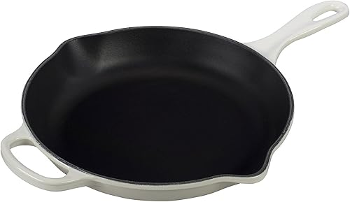 Miniatura 7 de Le Creuset Sartén de hierro fundido esmaltado con mango de hierro fundido, 10.25 pulgadas (1-34 qt.), Blanco