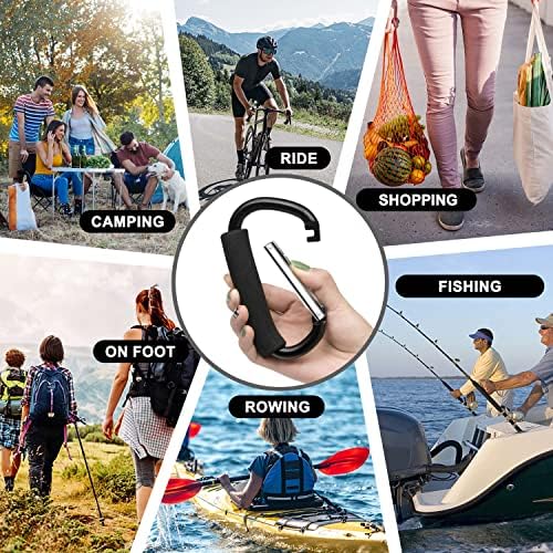 IMAARS 2 Pcs Heavy Duty 12KN Carabiner Clip for Outdoor Adventures with High-Grade Aluminum Alloy Material, Strong Enough to hold up 40 Kg & Great tool Backpacking, Camping, Dog Leash Black