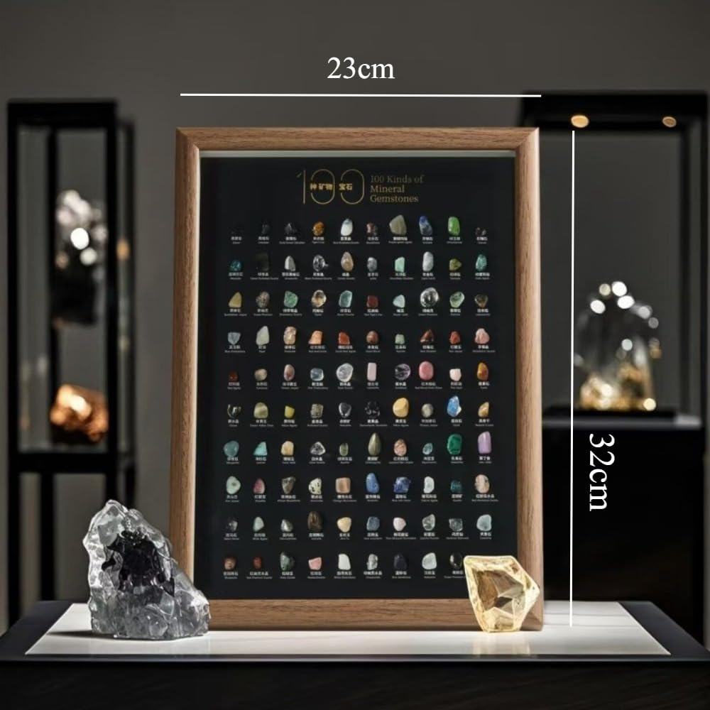 Amazon | 100種類の天然鉱物標本の組み合わせフォトフレーム装飾品