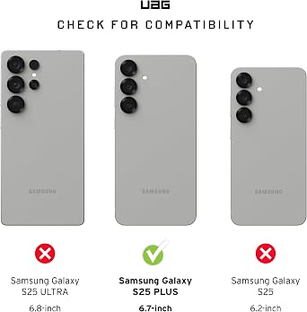 URBAN ARMOR GEAR UAG Designed for Samsung Galaxy S25 Plus Case DOT, Compatible with Magnetic Charging Bundle with Glass Shield Screen Protector (Ash + Clear)