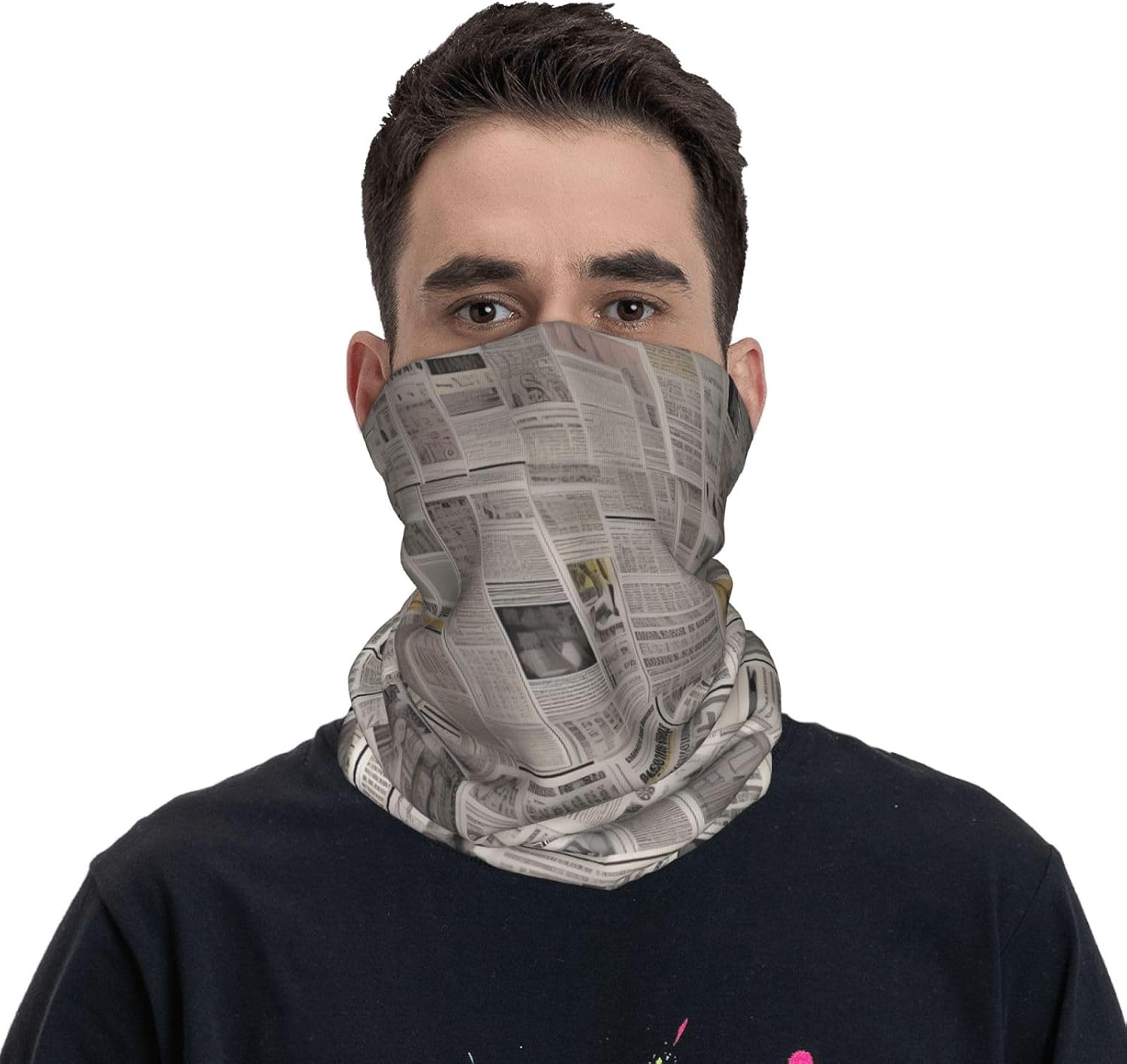 newspaper Neck Gaiter UV Sun Protection Face Mask Scarf Cooling Breathable Face Cover for Men Women Elastic Balaclavas Versatile Bandana, Sun & Wind-proof for Skiing Hiking
