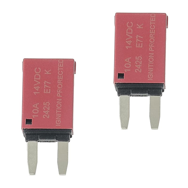 Disjuntor automotivo de lâmina ATM mini EPLZON E77 10 A, reset automático Type 1, 12–14 V DC – Pacote com 2