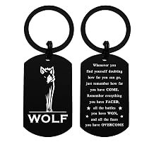 Laluminter Wolf Gifts - Wolf Keychain Key Chains - Inspirational Motivational Gift Ideas for Wolf Lovers