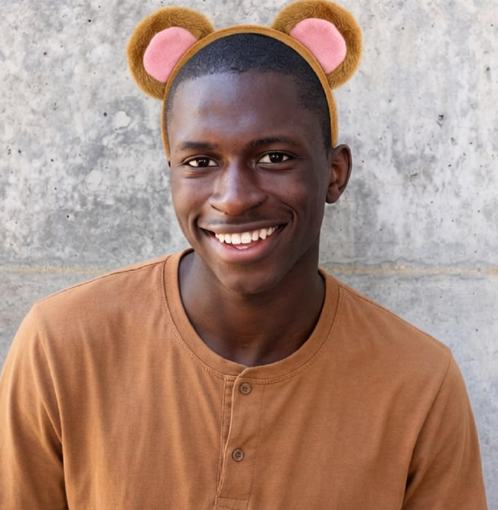 DaliDali Fluffy Monkey Ears Headband Monkey Headband Hairband for Women Adult Men 15+