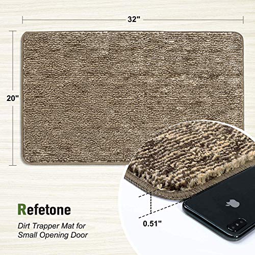 Refetone Indoor Doormat, Front Back Door Rugs, 20X32, Non-Slip Absorbent Resist Dirt Trapping Door Mat, Machine Washable Low-Profile Inside Floor Mat For Entryway, Coffee #TOP5