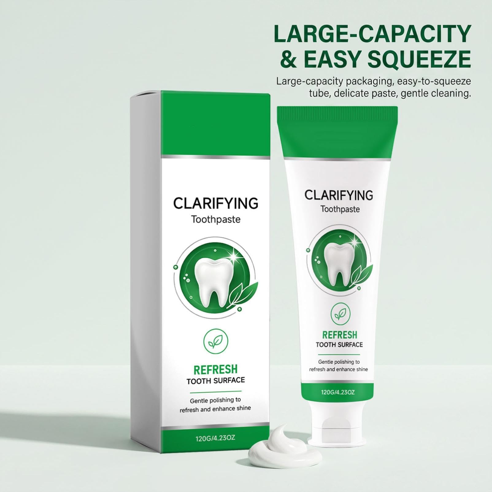 Dentifricio sbiancante ai probiotici, formula potenziata per pulizia profonda, alito fresco e gusto menta; protegge lo smalto