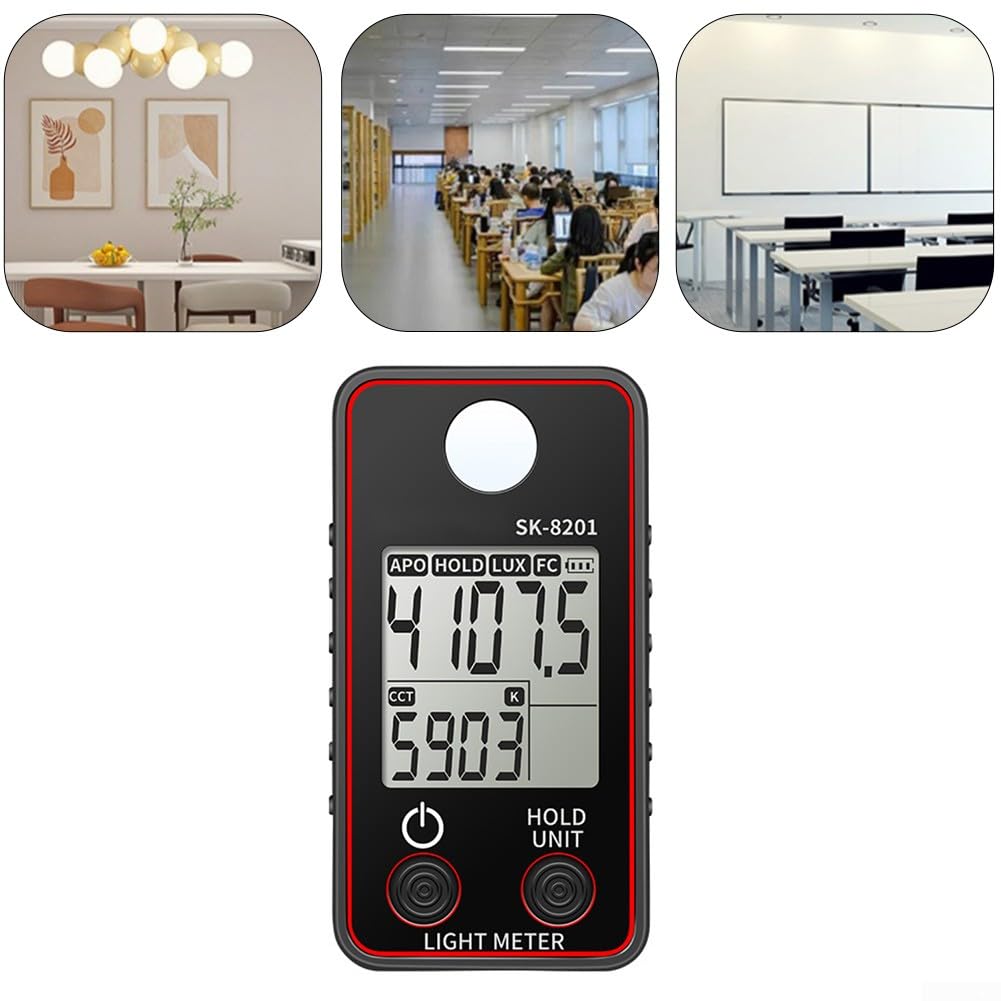 SK-8 202 Testeur de température de couleur numérique 0,5 à 300 000 lux pour mesurer la luminosité LED et la température de couleur avec une grande précision