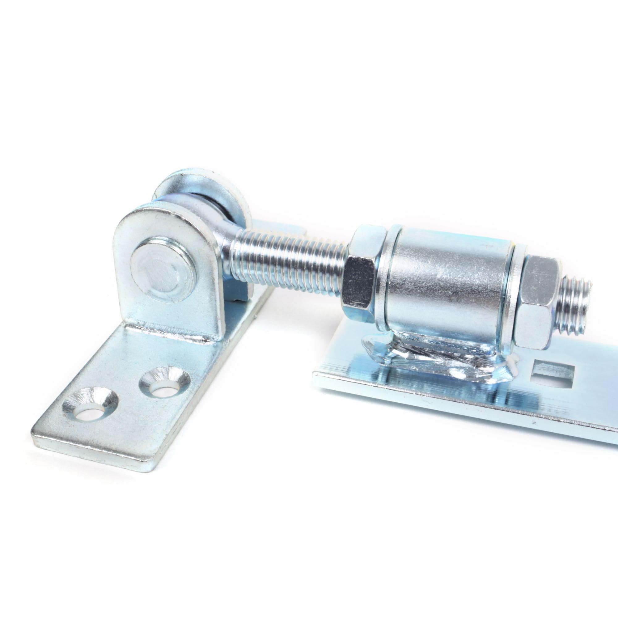 Torbeschlag Set verzinkt 400 mm verstellbare Ladenbänder mit Platten Gartentorfalle Stahl galvanisch verzinkt M16 für Gartentor Zaun Tor