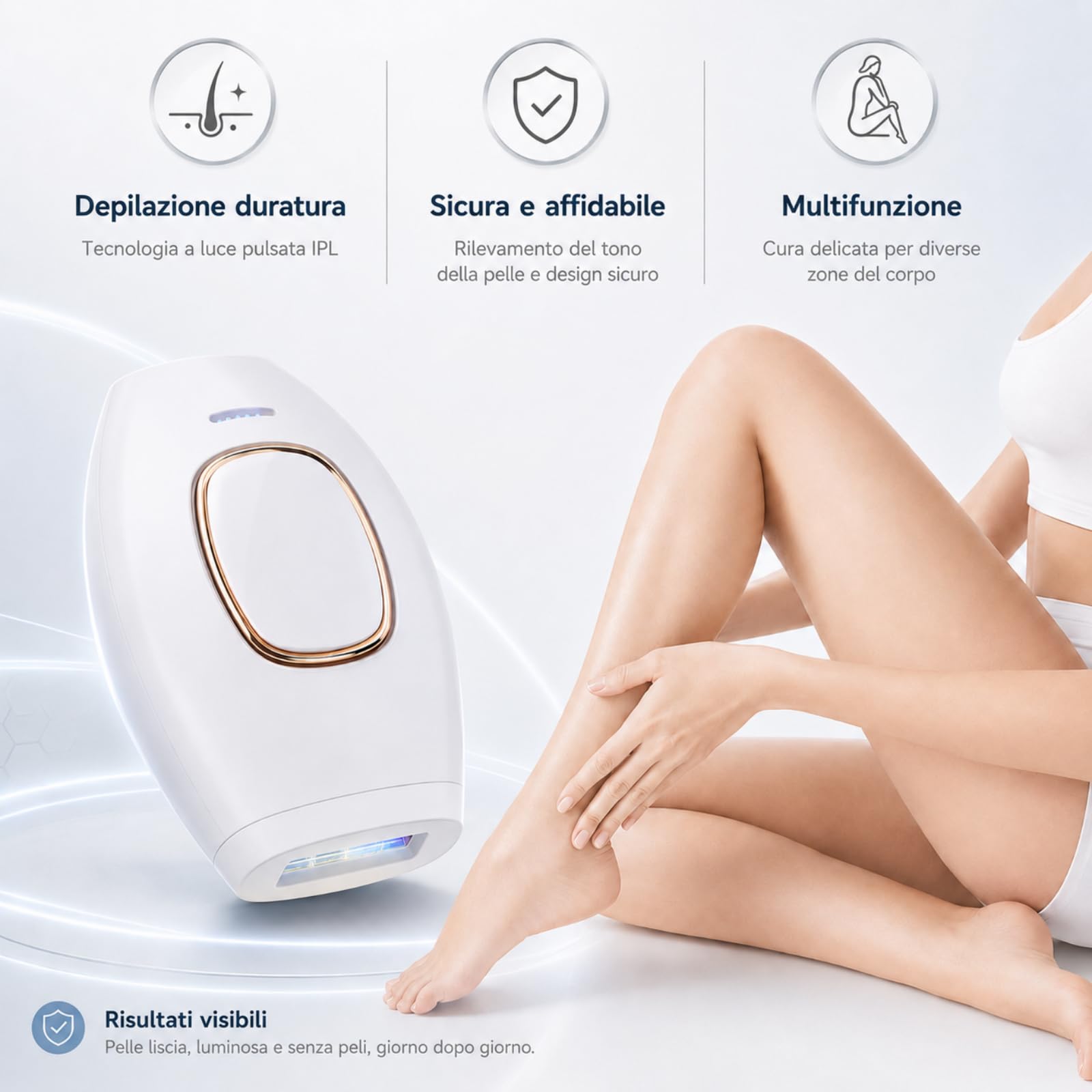 Loop Di Solippy Luce Pulsata Solippyepilatore Luce Pulsata Epilatore IPL Compatto Per Viso Labbro Superiore Mento Ascelle e Zona Bikini (Rosa)