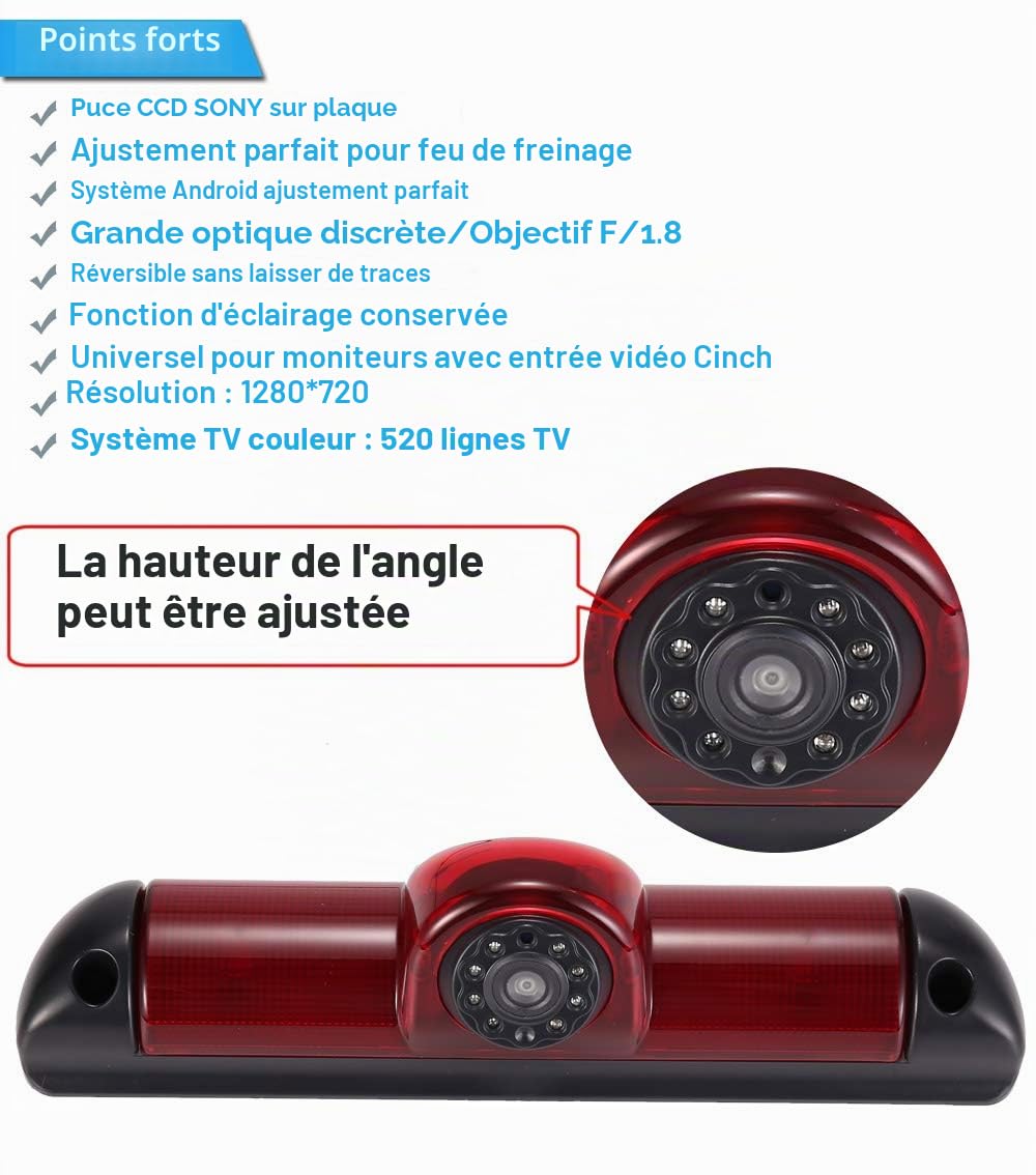 Voiture Troisième monté sur Le Toit Haut caméra Lampe de Frein lumière de Frein Vue arrière Caméra de recul pour Ducato X250/Boxter III Avis AVS325CPR Transporter
