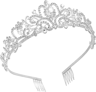 Tiaras and Crowns For Women,Princess Crowns For Little Girls With Combs,Silver Crystal Tiara Crowns For Women Bridal Wedding Prom Birthday Cosplay Halloween Costumes Hair Accessories mothers day gifts