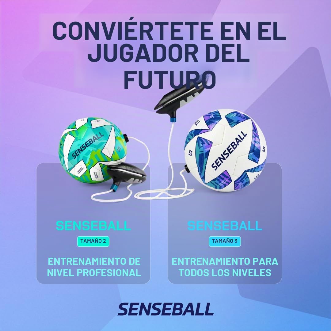 SenseBall Balón de Fútbol & App | Talla 2 & 3 | Entrenamiento Diario para Todos los Niveles | Mejora Habilidad y Control con Programa de Entrenador Profesional y 50+ Vídeos de Ejercicios