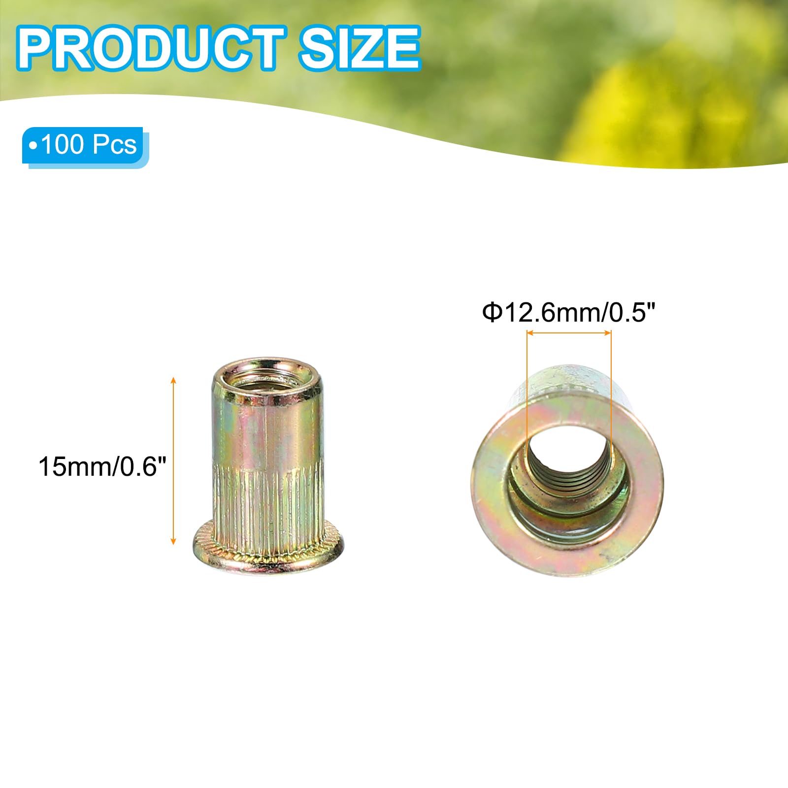 PATIKIL 1/4" Carbon Steel Rivet Nut - Image 2